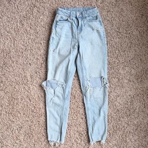 Light Blue Distressed Women's Jeans